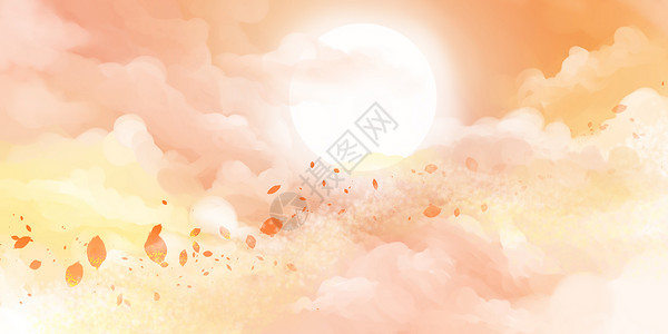 月宫仙子夕阳下的云端女孩设计图片
