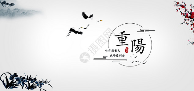 虎头兰花重阳节设计图片