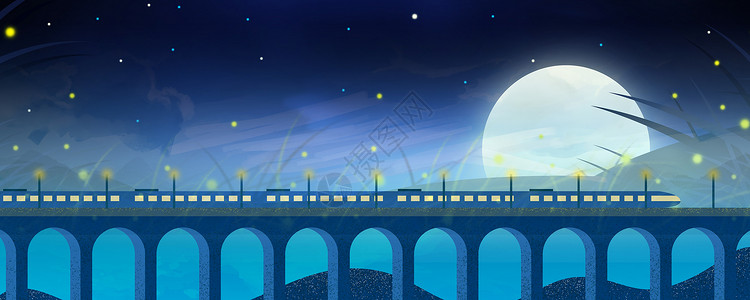 星空河流远方的明月设计图片