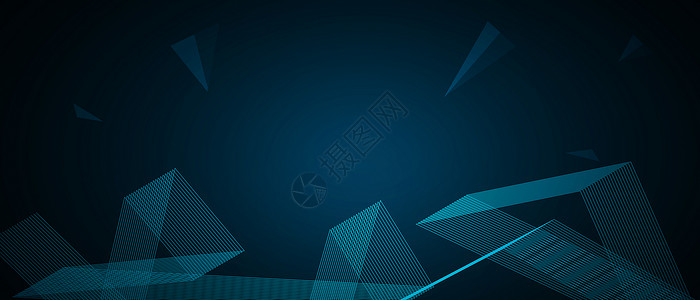 蓝色地产抽象几何线条科技背景设计图片