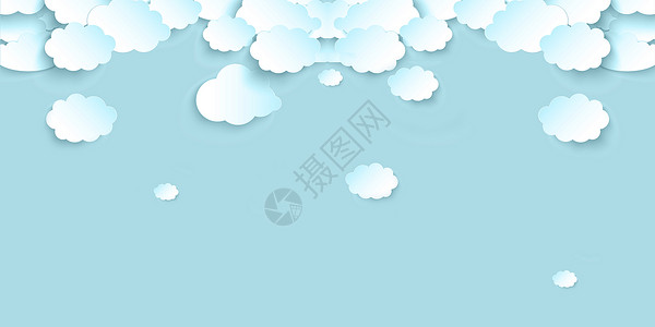 清新蓝色云朵背景背景图片