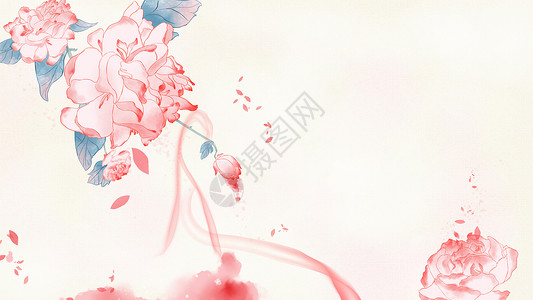 中国风牡丹花开富贵背景图片