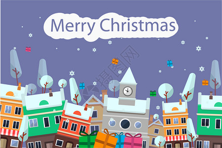 可爱圣诞小镇圣诞设计图片