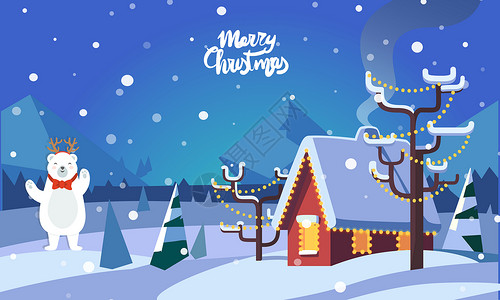 雪夜景圣诞设计图片