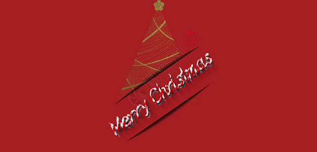 红色装饰艺术字圣诞快乐设计图片