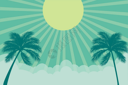 雷东多海滩风景矢量插画设计图片