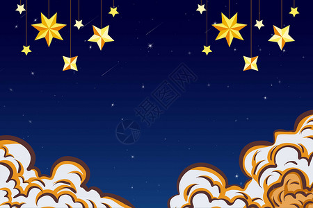 星空卡通背景卡通夜空背景设计图片