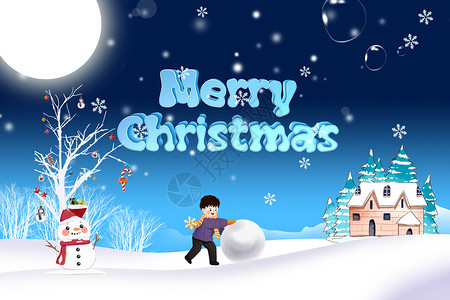 圣诞老人和雪人圣诞节设计图片