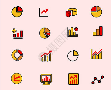 柱状图图标数据图标插画