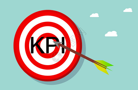 绩效目标箭盯住KPI插画