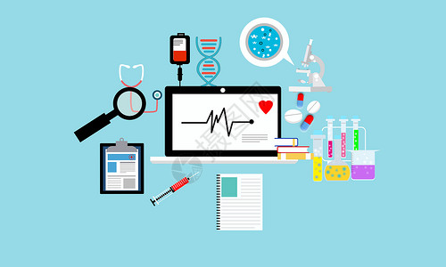 医疗DNA研究在线医疗系统插画