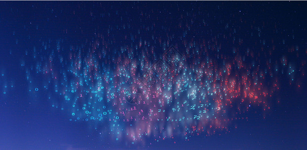 蓝色梦幻烟花数字科技星空设计图片
