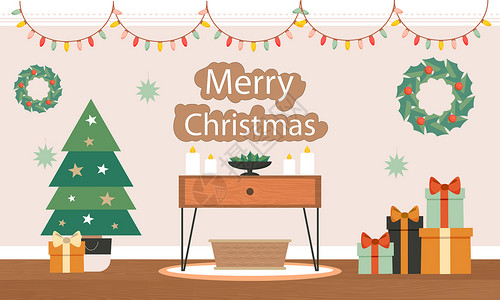 公鸡烛台圣诞背景设计图片