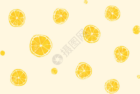 黄色发光水果清新柠檬背景插画
