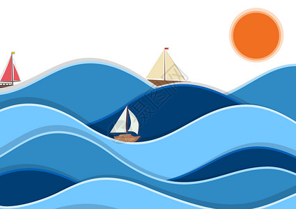 帆船PNG扬帆远航插画