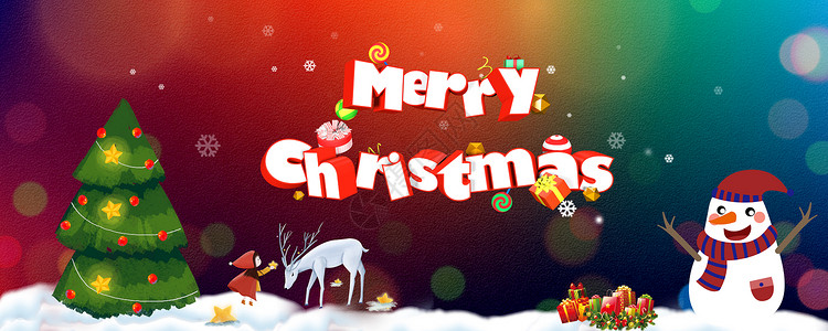 圣诞雪人和麋鹿圣诞节设计图片