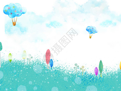 飞的气泡卡通背景设计图片