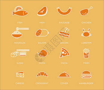 美食MBE图标矢量美食图标设计图片