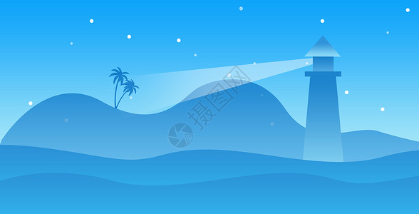 海洋灯塔插画背景图片
