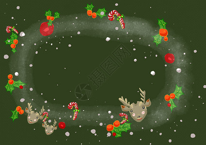 圣诞叶子素材圣诞节主题背景插画