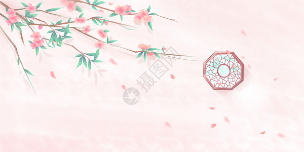 中国风桃花背景背景图片
