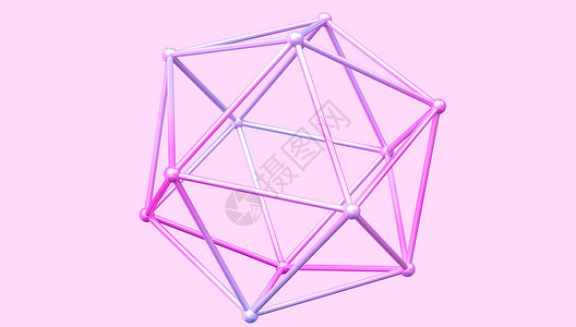 粉色手绘毛线球几何三维设计图片