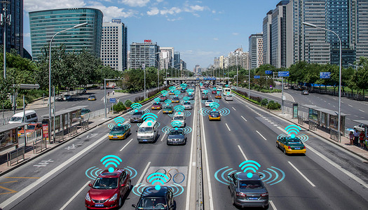 街道车辆智能交通定位设计图片