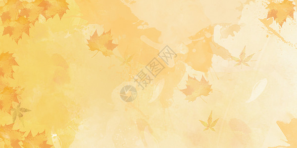 风景枫叶素材秋意水彩设计图片