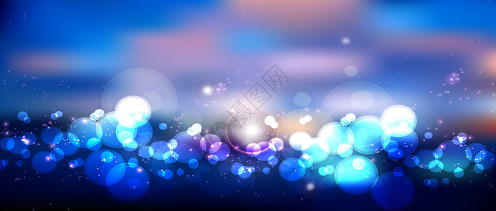 蓝色的几何彩色矢量梦幻圆形科技背景设计图片