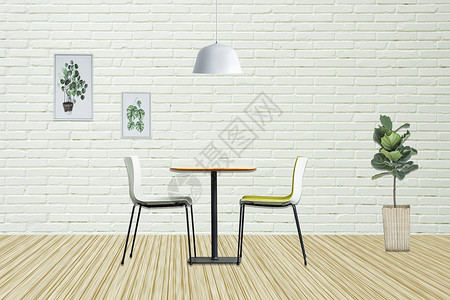 两把椅子简约风格室内桌椅设计图片