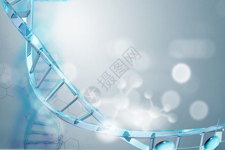 蓝色渐变DNA分子图片