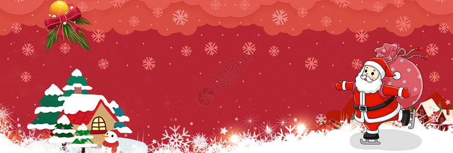 卡通圣诞礼物圣诞节banner设计图片