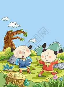 中国公众号封面儿童读书插画封面插画