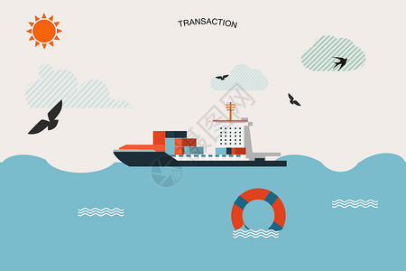 船运输海上贸易插画