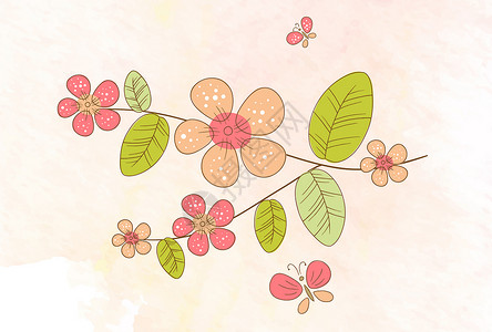 卡通花卉背景背景图片