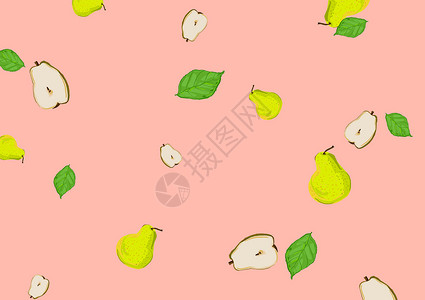 素材面料纯棉梨的背景图案素材插画