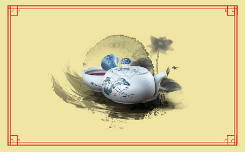 矢量茶杯矢量中国风设计图片