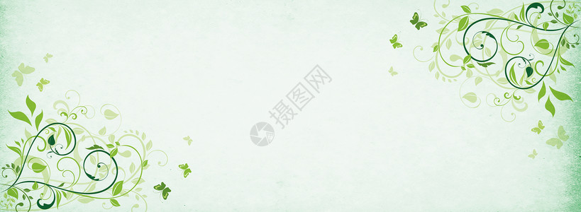 欧洲花藤绿色背景设计图片
