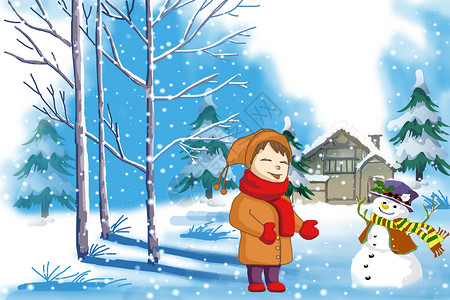 冬季插画圣诞冬至海报高清图片