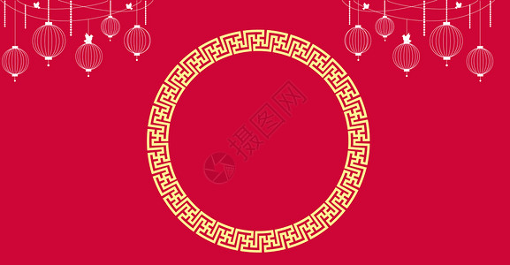 回子形红色传统喜庆背景设计图片