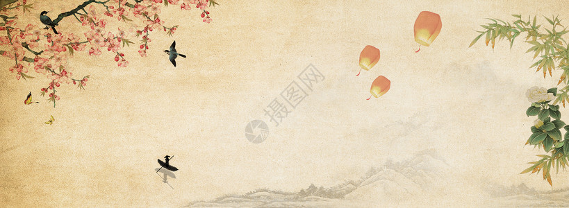 祈福卡中国风背景设计图片