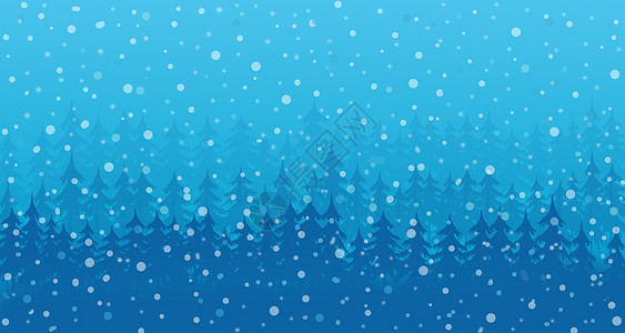 自然景象雪中的森林插画