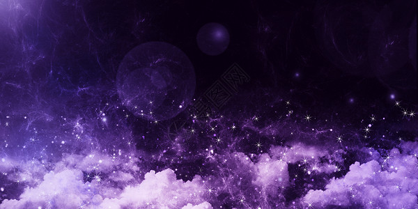 蓝色星光光点紫色星云背景设计图片