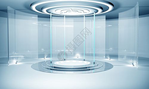 3D材质科技感玻璃空间设计图片