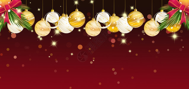 红色彩球圣诞节节日背景设计图片