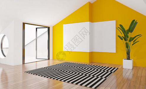 黑白相框北欧风室内家具设计图片