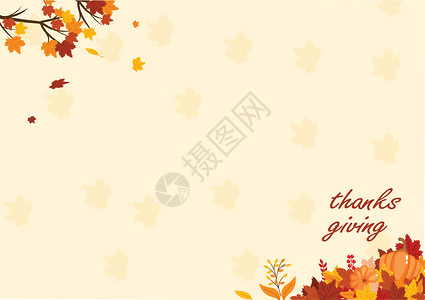 枫叶与火素材感恩节背景设计图片