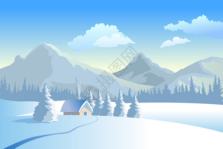 冬季插画背景图片