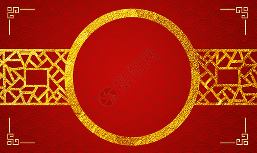 春节视频边框红色喜庆背景设计图片