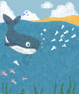 动物插画海沙滩卡通高清图片